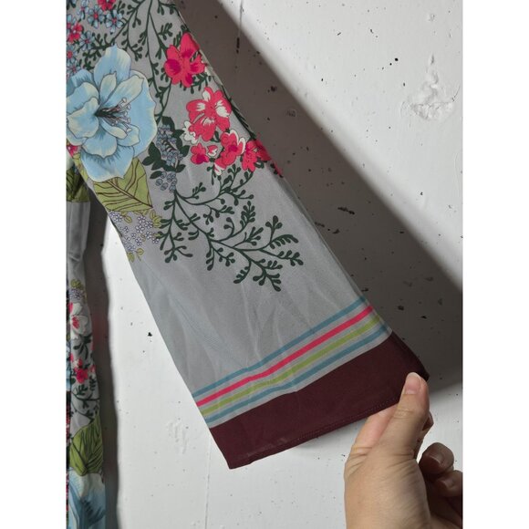 Old Navy Floral Long Sleeve Mini Dress Size XS Kimono Y2k Boho Babydoll NWT - Picture 3 of 10